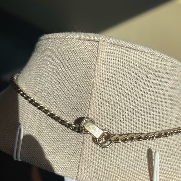 Signed Lustern Gold Tone Plated Silver Necklace - Picture 3 of 5